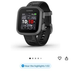 Garmin Black Smartwatch with extra nylon watch band